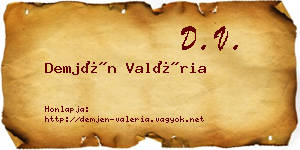 Demjén Valéria névjegykártya